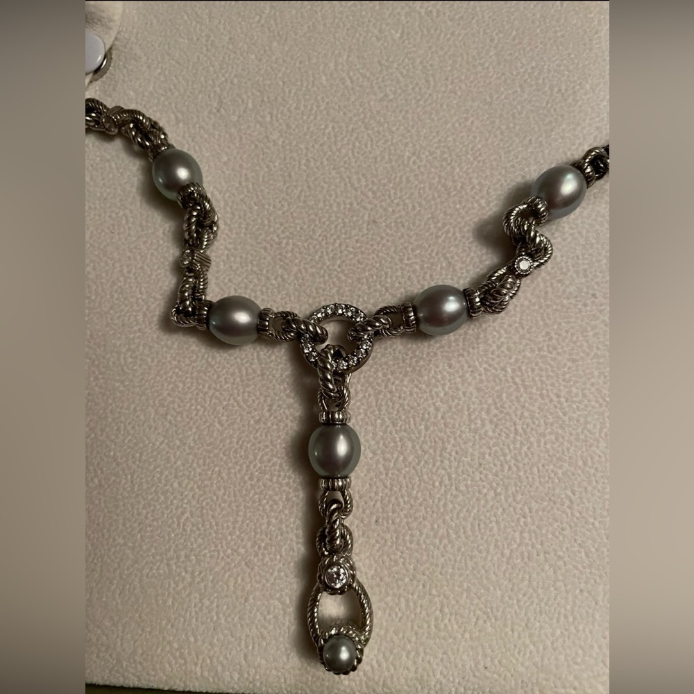 Judith Ripka Sterling Silver Necklace with Enhancer - Picture 8 of 9